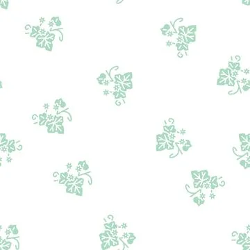 Leaf plant glyph seamless pattern Stock Illustration