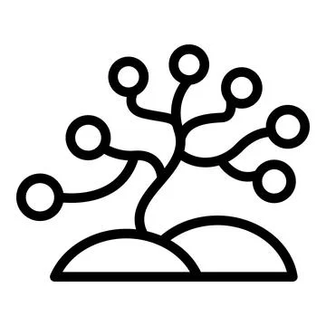 Leaf plant icon outline vector. Natural alga Stock Illustration