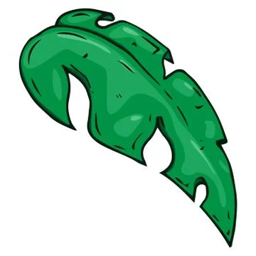 Leaf of a plant. Leaf with torn edges. Vector illustration. Simple hand drawn Stock Illustration