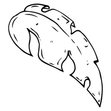 Leaf of a plant. Leaf with torn edges. Vector illustration. Simple hand drawn 스톡 일러스트