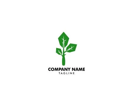 Leaf Plant Logo Template Vector Icon Illustration Design Stock Illustration