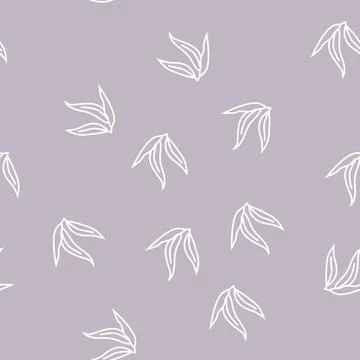 Leaf plant mango line seamless pattern Stock Illustration
