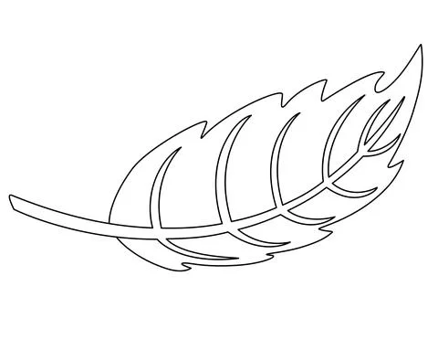 Leaf, plant part, vegetative element - vector linear picture for coloring. Stock Illustration