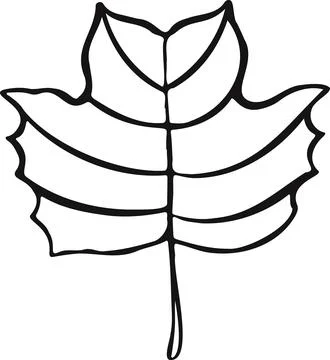 Leaf plant tree line drawing illustration symbol Stock Illustration