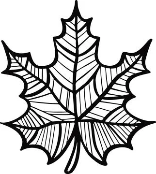 Leaf plant tree line drawing illustration symbol Stock Illustration