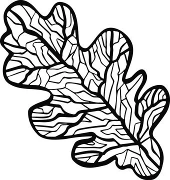 Leaf plant tree line drawing illustration symbol Stock Illustration