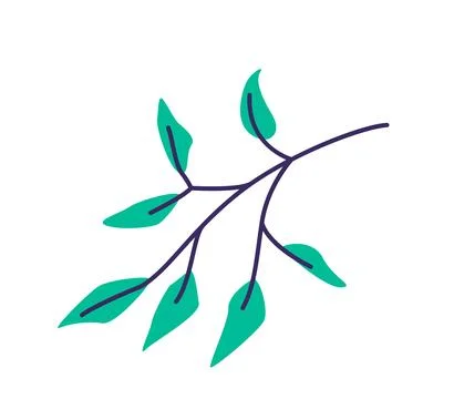 Leaf plant vector illustration. Herb element isolated on white background Stock Illustration