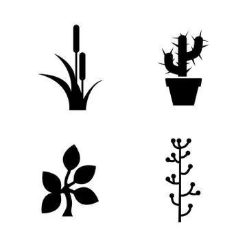 Leaf, Plants. Simple Related Vector Icons Stock Illustration