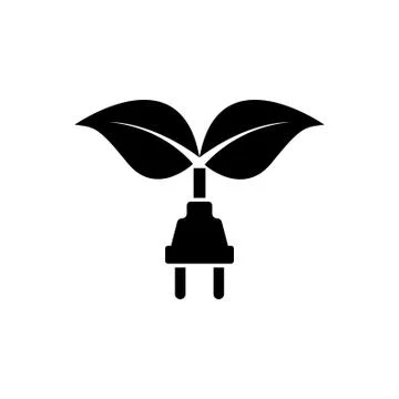 Leaf with Plug Flat Vector Icon Stock Illustration