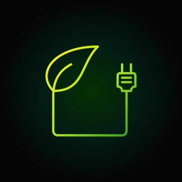 Leaf with plug green icon Stock Illustration