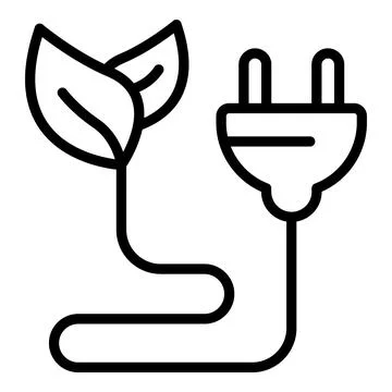 Leaf plug icon outline vector. Eco energy 스톡 일러스트