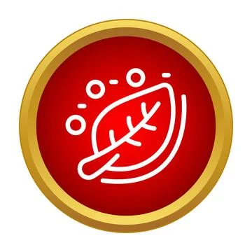 Leaf pollen allergy warning icon on red background Stock Illustration