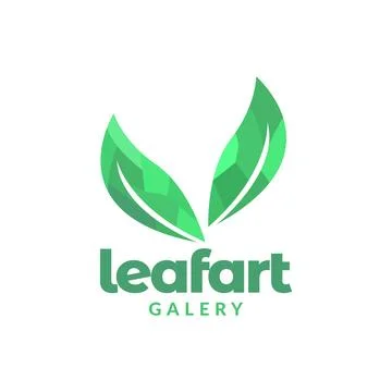 Leaf polygon abstract green logo design vector graphic symbol icon illustra.. Stock Illustration