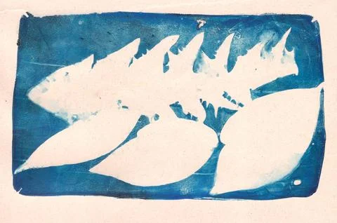 Leaf prints on a dark background, negative space, copy space, abstract Stock Illustration