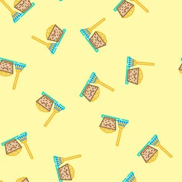 Leaf raking garden maintenance vector seamless pattern 스톡 일러스트