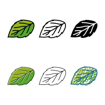 Leaf raspberry green color icon vector diversity Stock Illustration
