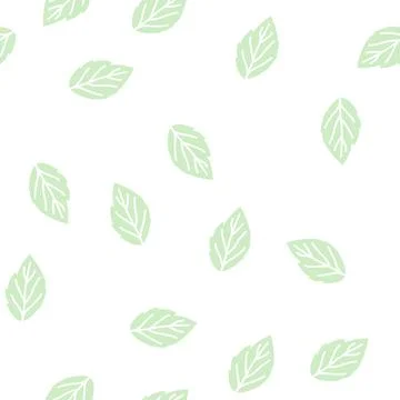 Leaf raspberry green glyph seamless pattern Stock Illustration