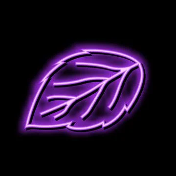 Leaf raspberry green neon glow icon illustration Stock Illustration