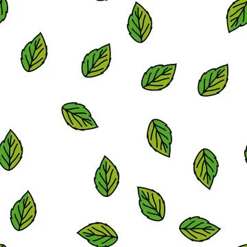 Leaf raspberry green vector seamless pattern Illustrazione stock