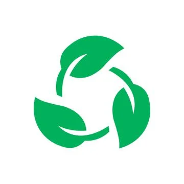 Leaf recycling sign icon. Vector illustration eps 1 Stock Illustration