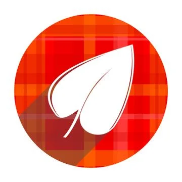 Leaf red flat icon isolated. Illustration