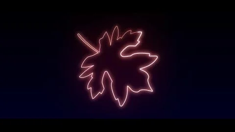 Leaf red in highlight and glow effect mp4 video イラスト素材