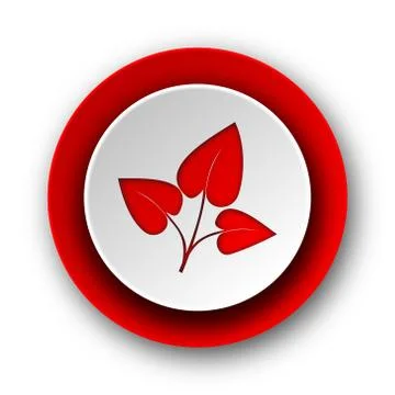 Leaf red modern web icon on white background. Stock Illustration