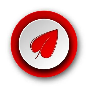 Leaf red modern web icon on white background. Illustrazione stock