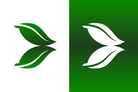 Leaf Reflection Icon Vector Illustration 스톡 일러스트