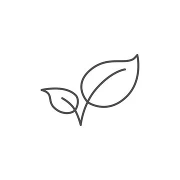 Leaf related vector linear icon Stock Illustration