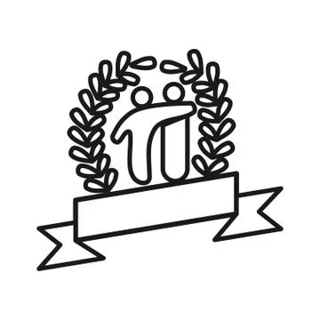 Leaf ribbon friend Commitment Teamwork Together Outline Logo Stockillustratie