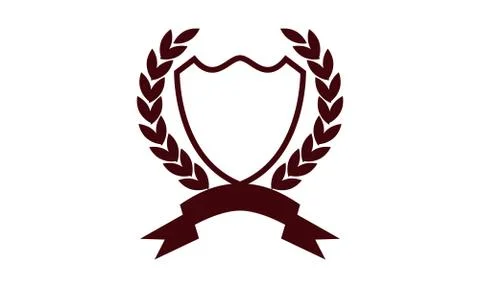 Leaf Ribbon Shield Template Blank Stock-Illustration