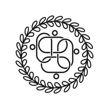 Leaf Rotation Commitment Teamwork Together Black Logo Stock Illustration