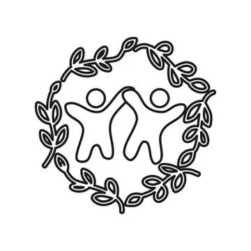 Leaf rotation Commitment Teamwork Together Outline Logo Stockillustratie