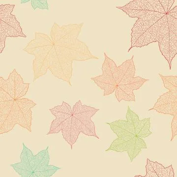 Leaf seamless pattern hand sketching. Stock Illustration