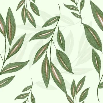 Leaf Seamless Pattern Stock Illustration