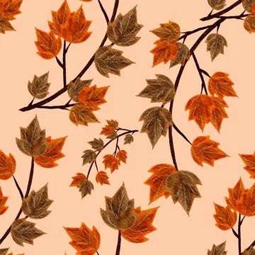 Leaf Seamless Pattern Stock Illustration