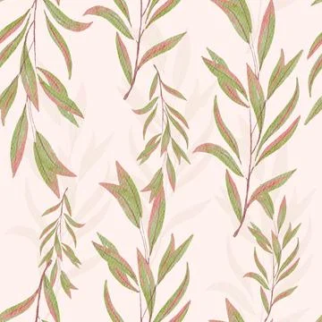 Leaf Seamless Pattern Stock Illustration