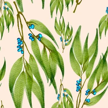 Leaf Seamless Pattern Stock Illustration