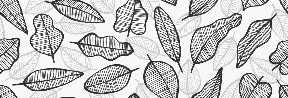 Leaf seamless pattern Illustrazione stock