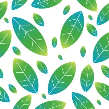 Leaf seamless Vector Pattern green leaves Stock Illustration