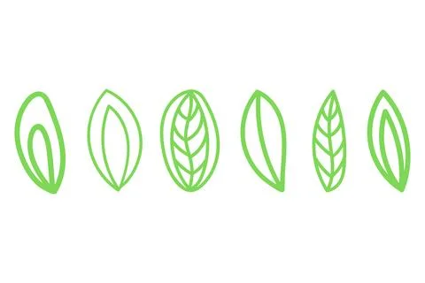 Leaf set icon. Nature herb design Stock Illustration