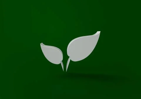 Leaf shape icon isolated on color background. Illustrazione stock