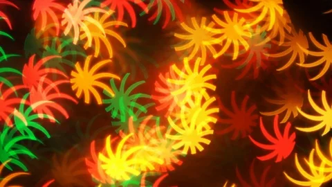 Leaf shape multi colour blur bokeh abstract background.002. 4K Stock Footage 113618964
