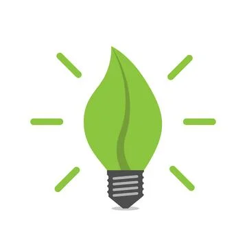 Leaf shaped light bulb Stock Illustration