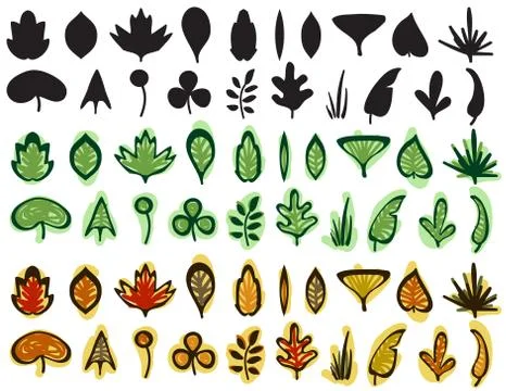 Leaf Shapes Clip Art Stock-Illustration