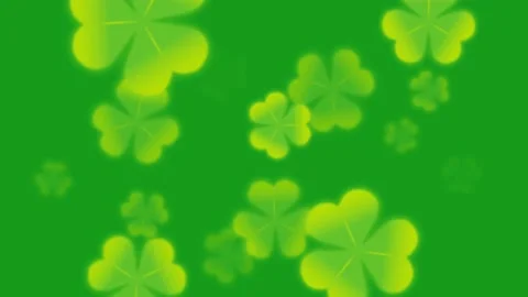 Leaf shapes motion graphics with green screen background Stock Footage 207737411
