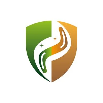 Leaf Shield Logo Design Organic Protection Branding Stock Illustration