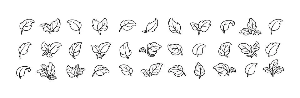 Leaf sicon set Stock Illustration