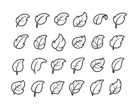 Leaf sicon set 스톡 일러스트